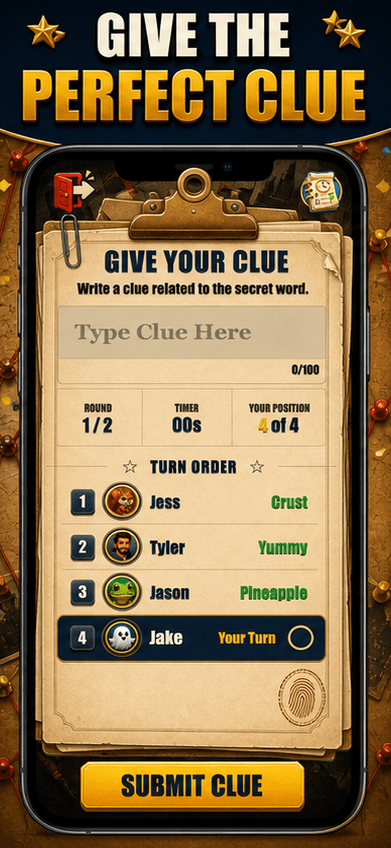 ClueMates round screen